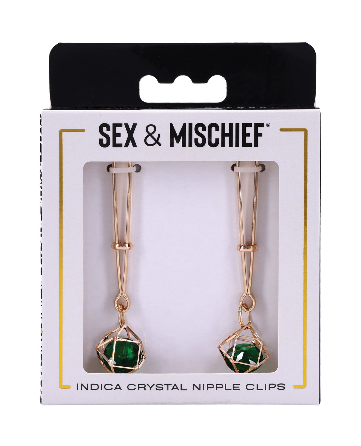 Pinzas ajustables para pezones Indica de Sex And Mischief con cristales y puntas de goma