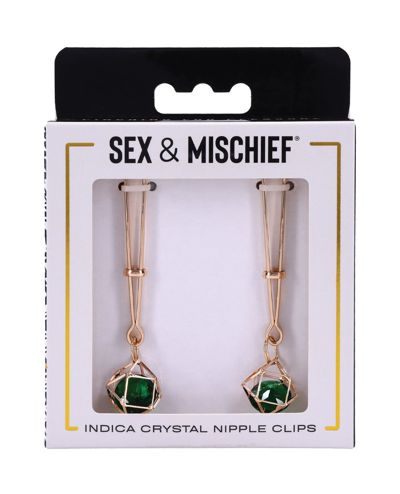Sex And Mischief Indica Adjustable Crystal Nipple Clips With Rubber Tips