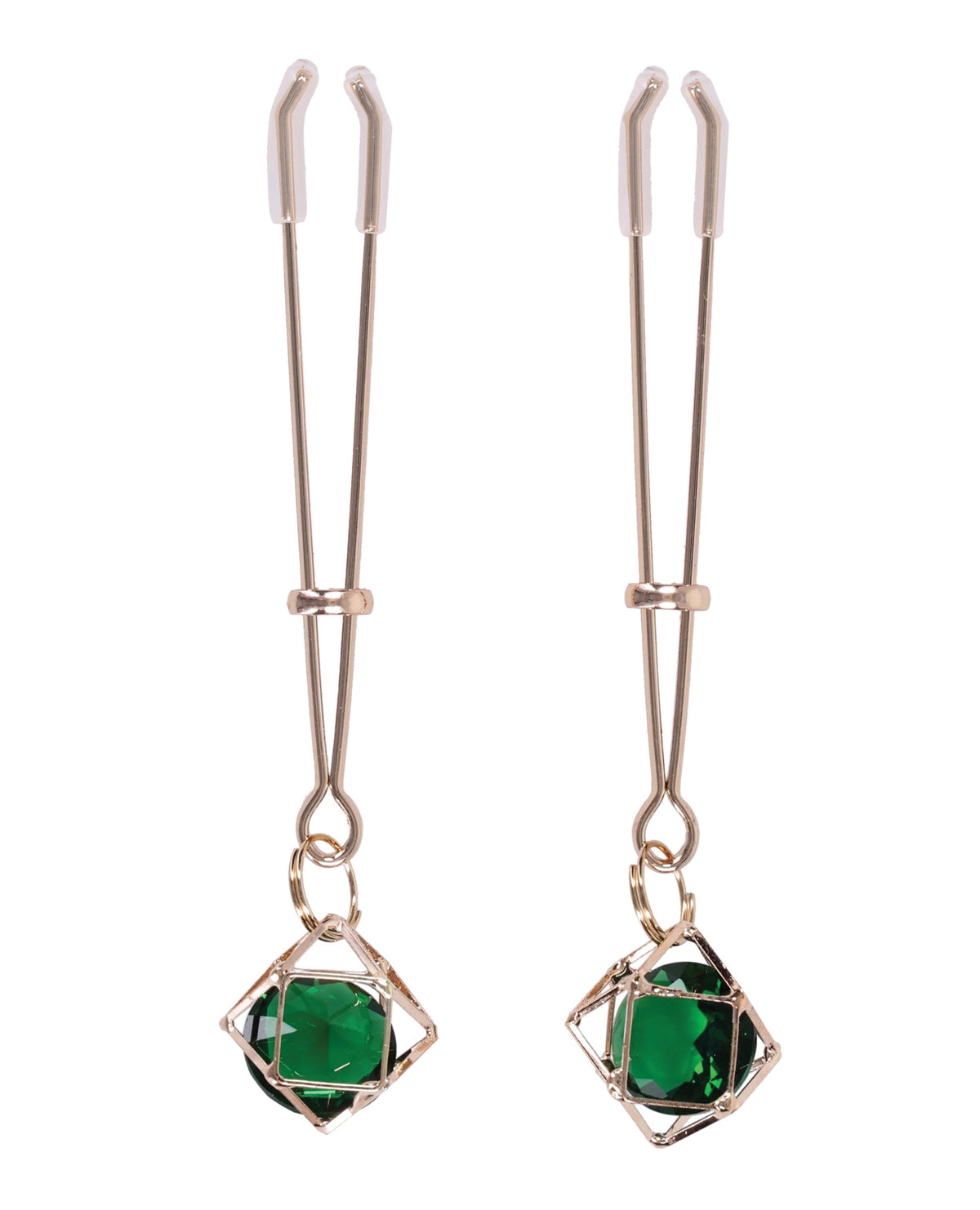 Sex And Mischief Indica Adjustable Crystal Nipple Clips With Rubber Tips