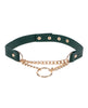 画像をギャラリービューアーに読み込む、Indica Day Collar Emerald Faux Leather With Gold Hardware
