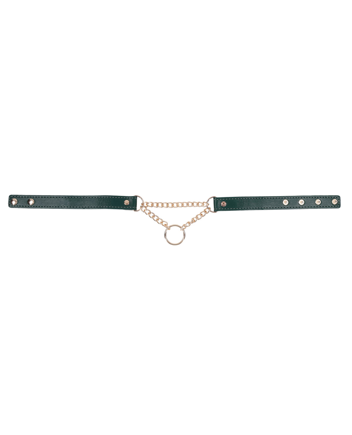 Indica Day Collar Emerald Faux Leather With Gold Hardware