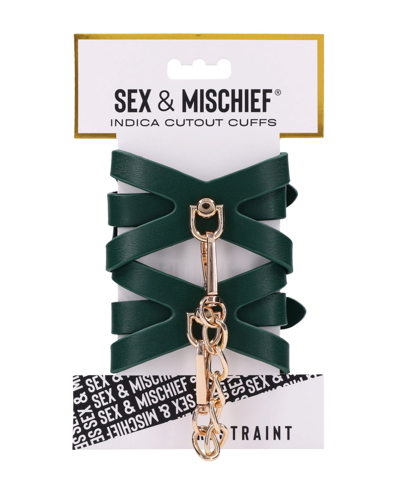 Muñequeras verdes esmeralda con abertura para juegos de bondage en pareja
