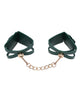 Cargue la imagen en el visor de la galería, Muñequeras verdes esmeralda con abertura para juegos de bondage en pareja
