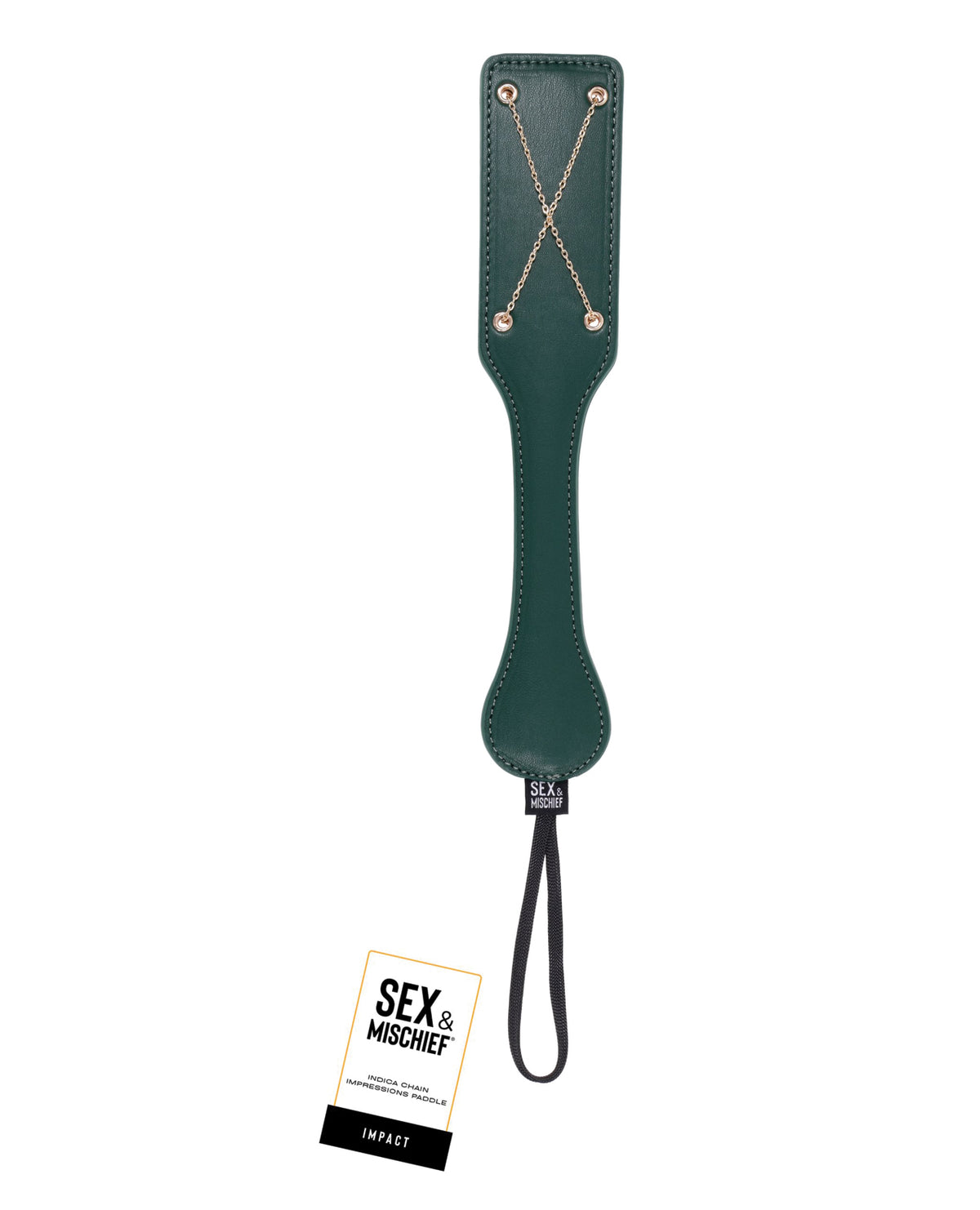 Sex And Mischief Indica Chain Leather Bondage Paddle Sensual Training Gear