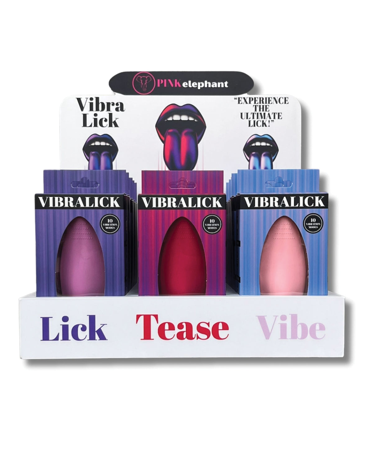 VibraLick 15 Piece Silicone Vibrator Set Magenta Pink Lavender 10 Modes
