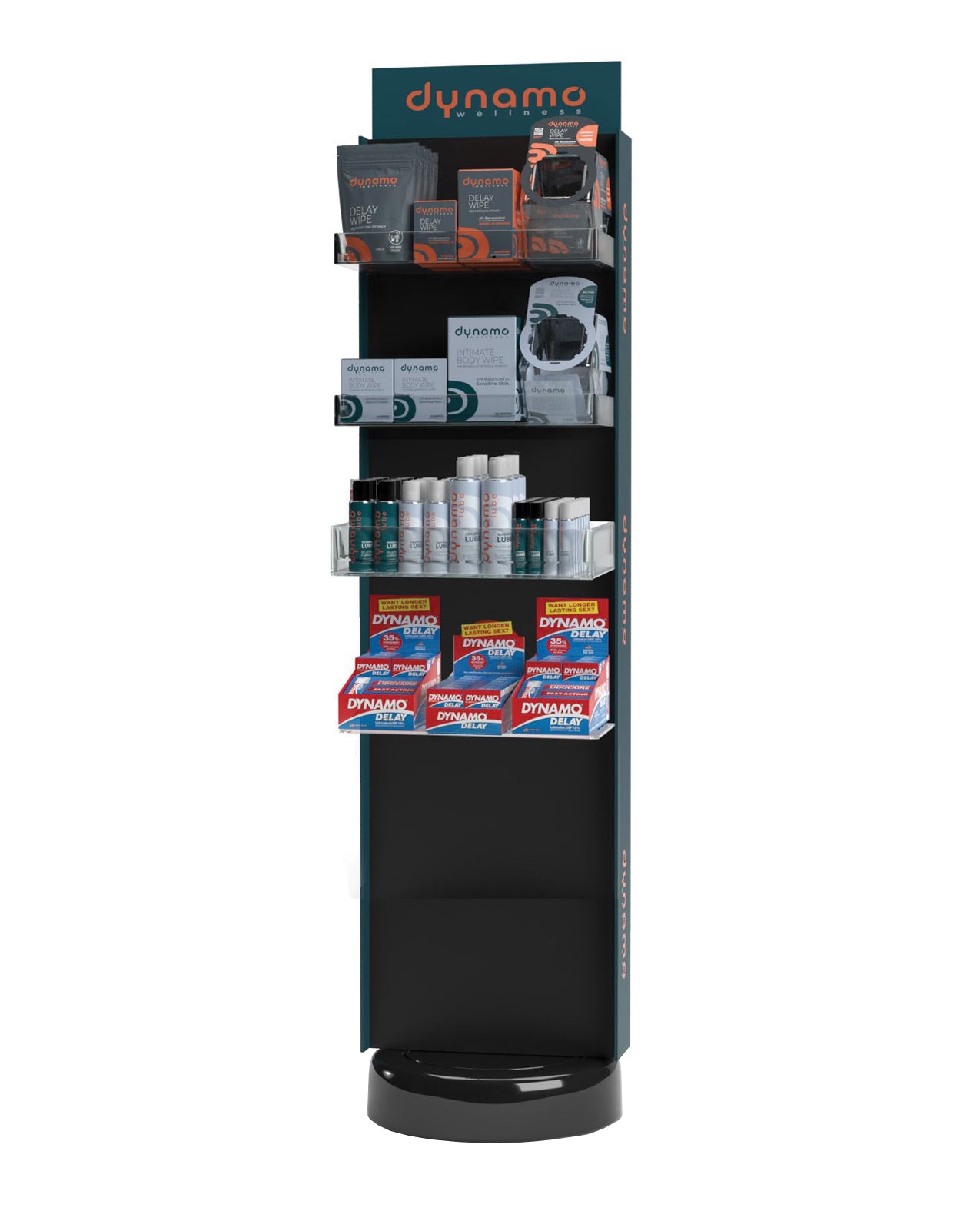 Expositor de chão independente premium Dynamo Wellness