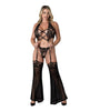 Carica l'immagine nel visualizzatore Galleria, Set top scollato in pizzo a rete Black Cherry con chaps rimovibili e perizoma
