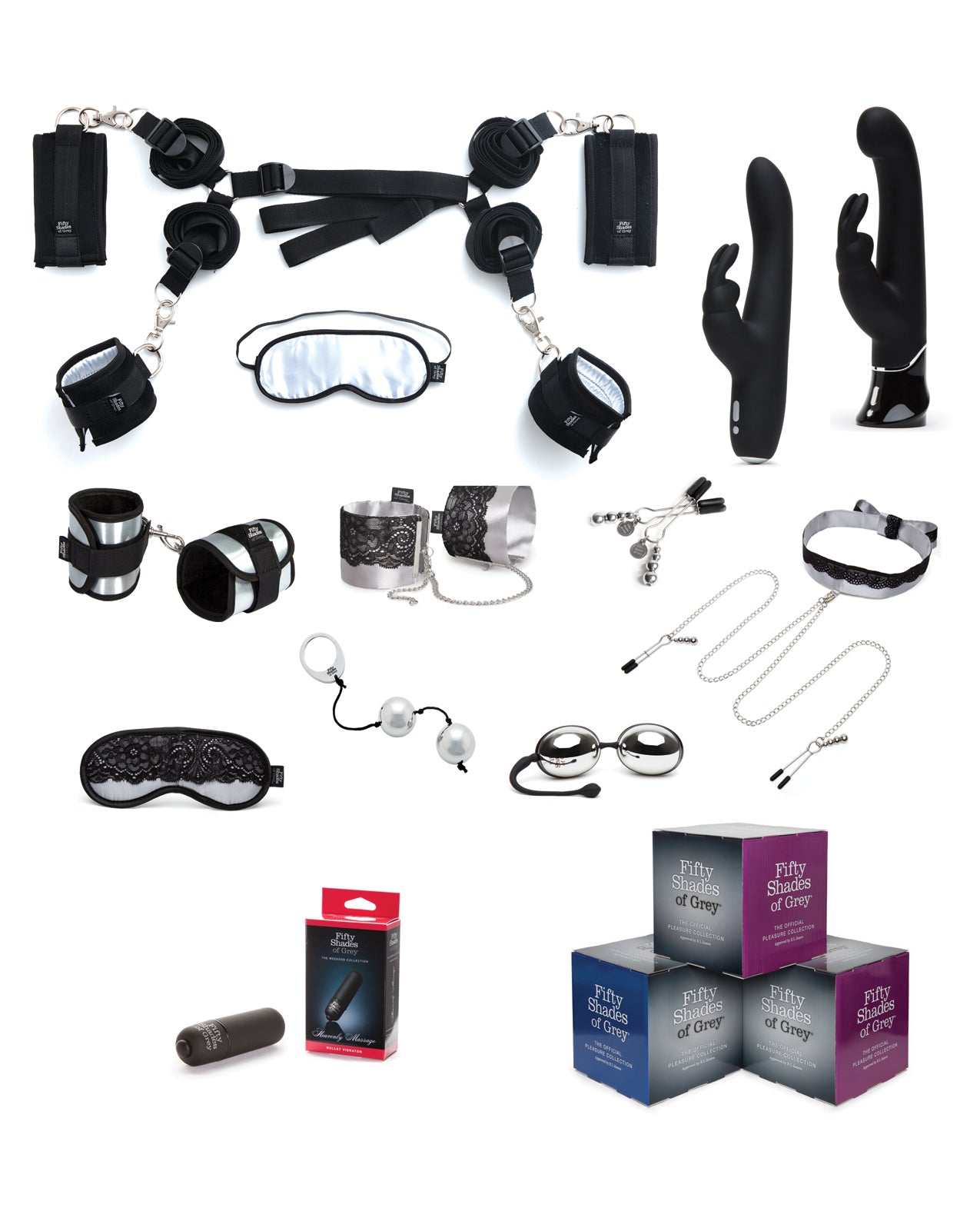 Set Greedy Girl de Fifty Shades of Grey con vibrador conejo recargable