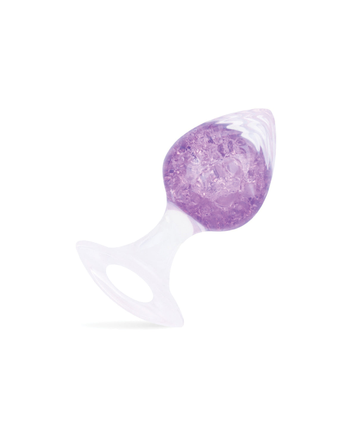 Luxe Prism kleine plug van platinasilicone met kristalglas, waterdicht