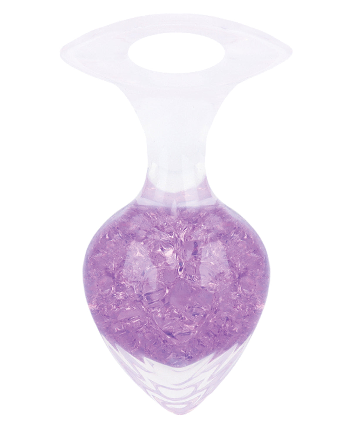 Tapón grande Luxe Prism de silicona platino y vidrio soplado, morado claro, resistente al agua