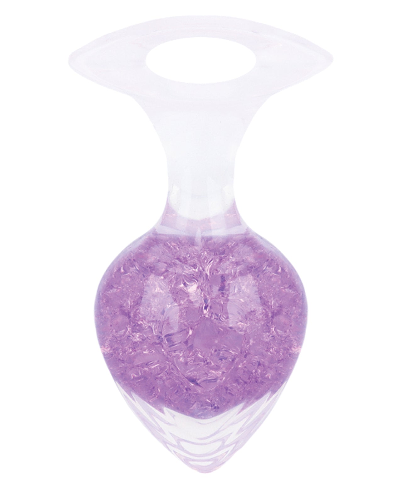 Plug mare Luxe Prism, din silicon platinic și sticlă suflată, mov deschis, rezistent la apă