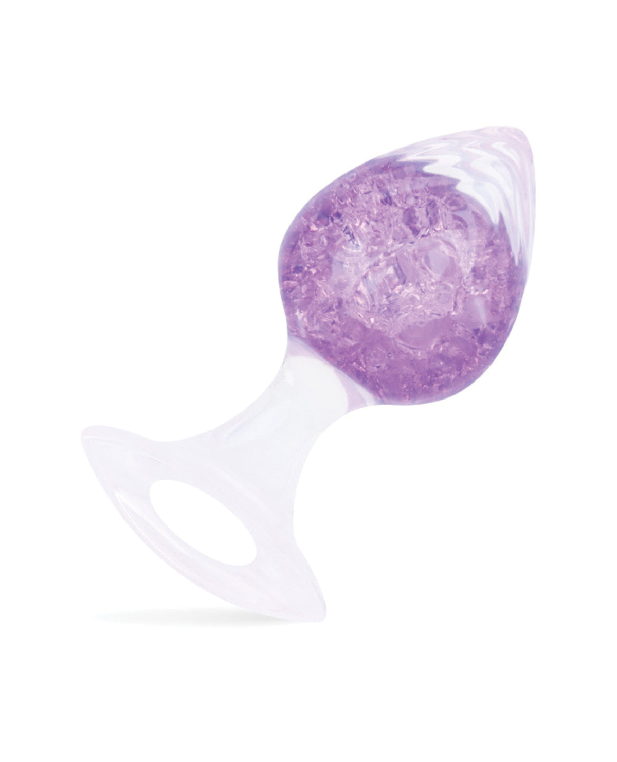 Plug mare Luxe Prism, din silicon platinic și sticlă suflată, mov deschis, rezistent la apă