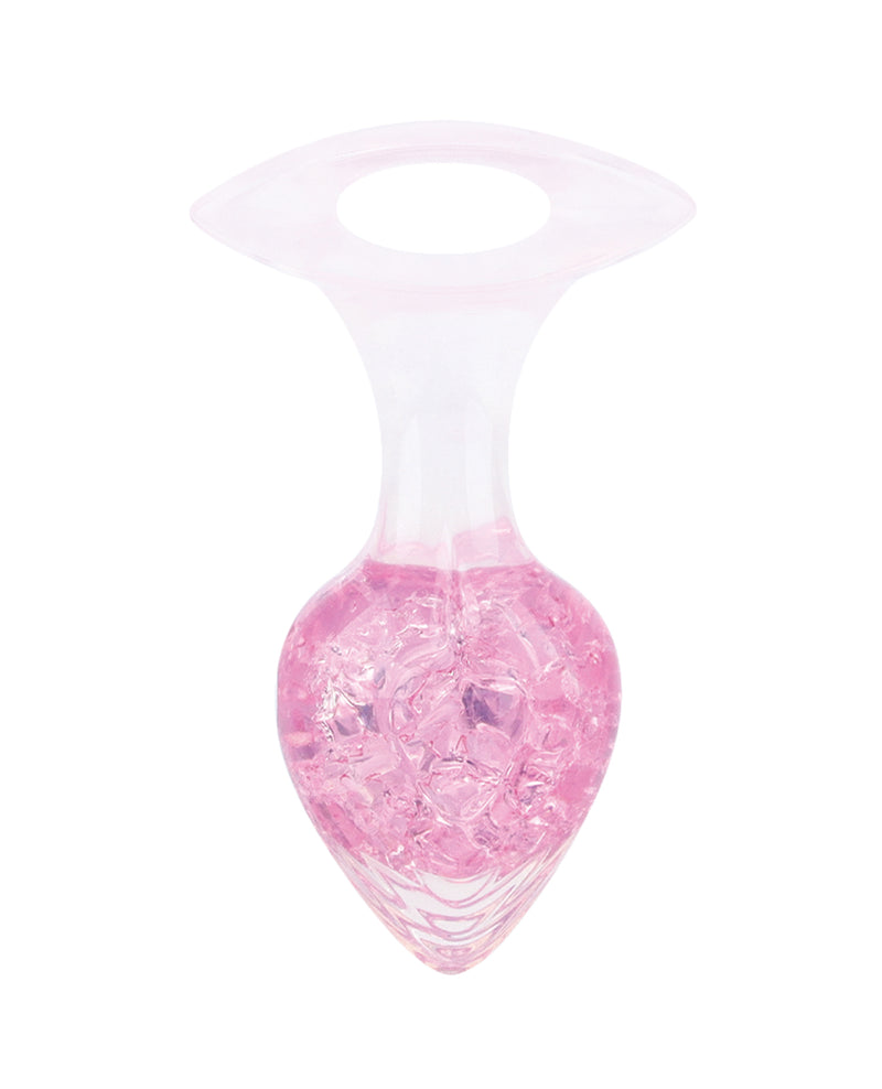 Cargue la imagen en el visor de la galería, Tapón mediano Luxe Prism de silicona platino rosa claro, con cristal
