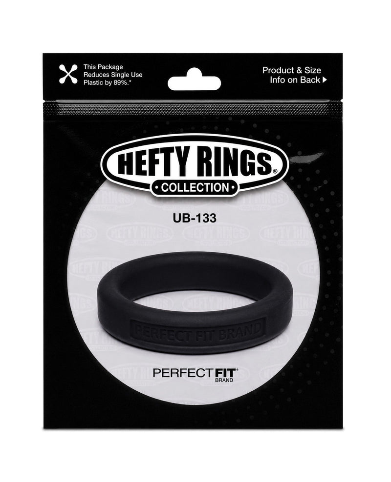 Încărcați imaginea în vizualizatorul Galerie, Inel de întindere pentru penis din silicon Perfect Fit, 44mm, mărime medie, negru
