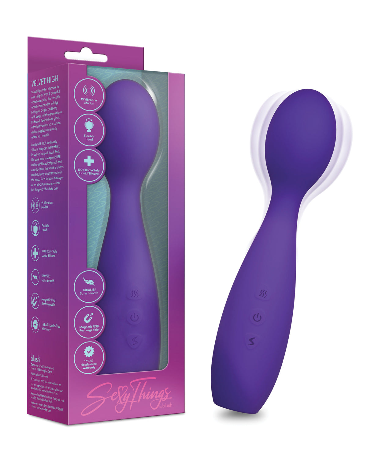 Varita vibradora Velvet High con 15 modos para un potente masaje corporal completo y alivio