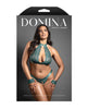 Cargue la imagen en el visor de la galería, Bralette de encaje verde y braguita abierta con esposas de cadena desmontables
