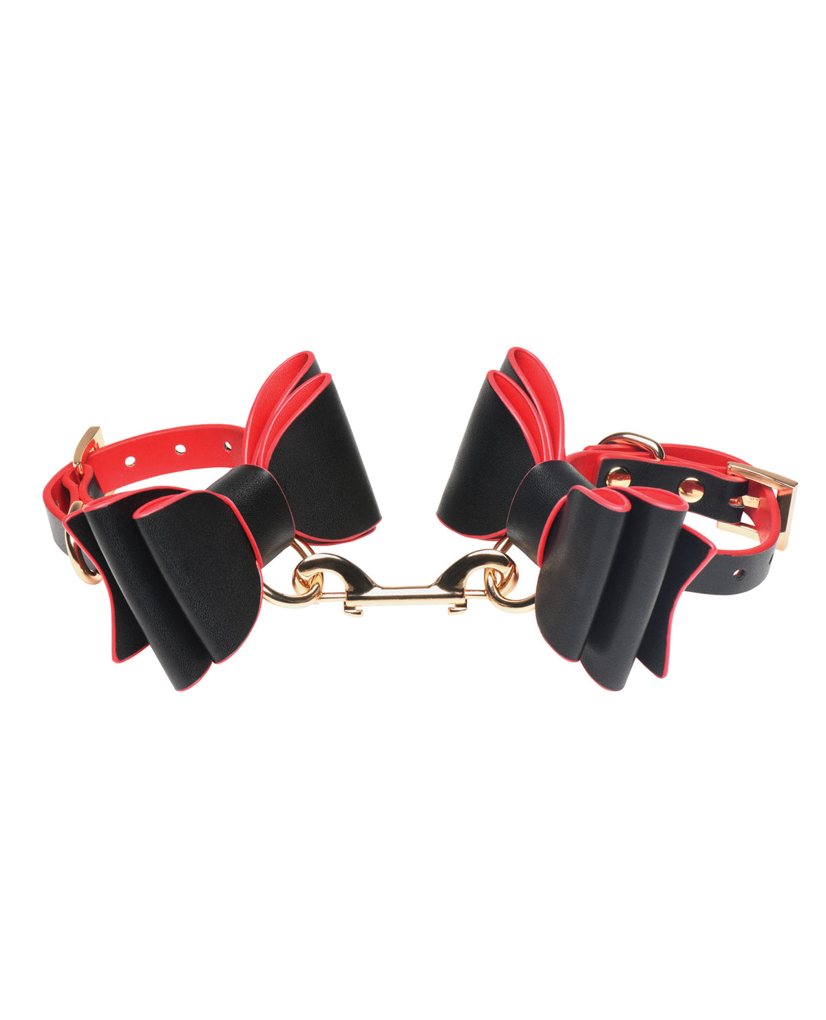 Conjunto gótico de bondage de cuero sintético con correa de cadena dorada