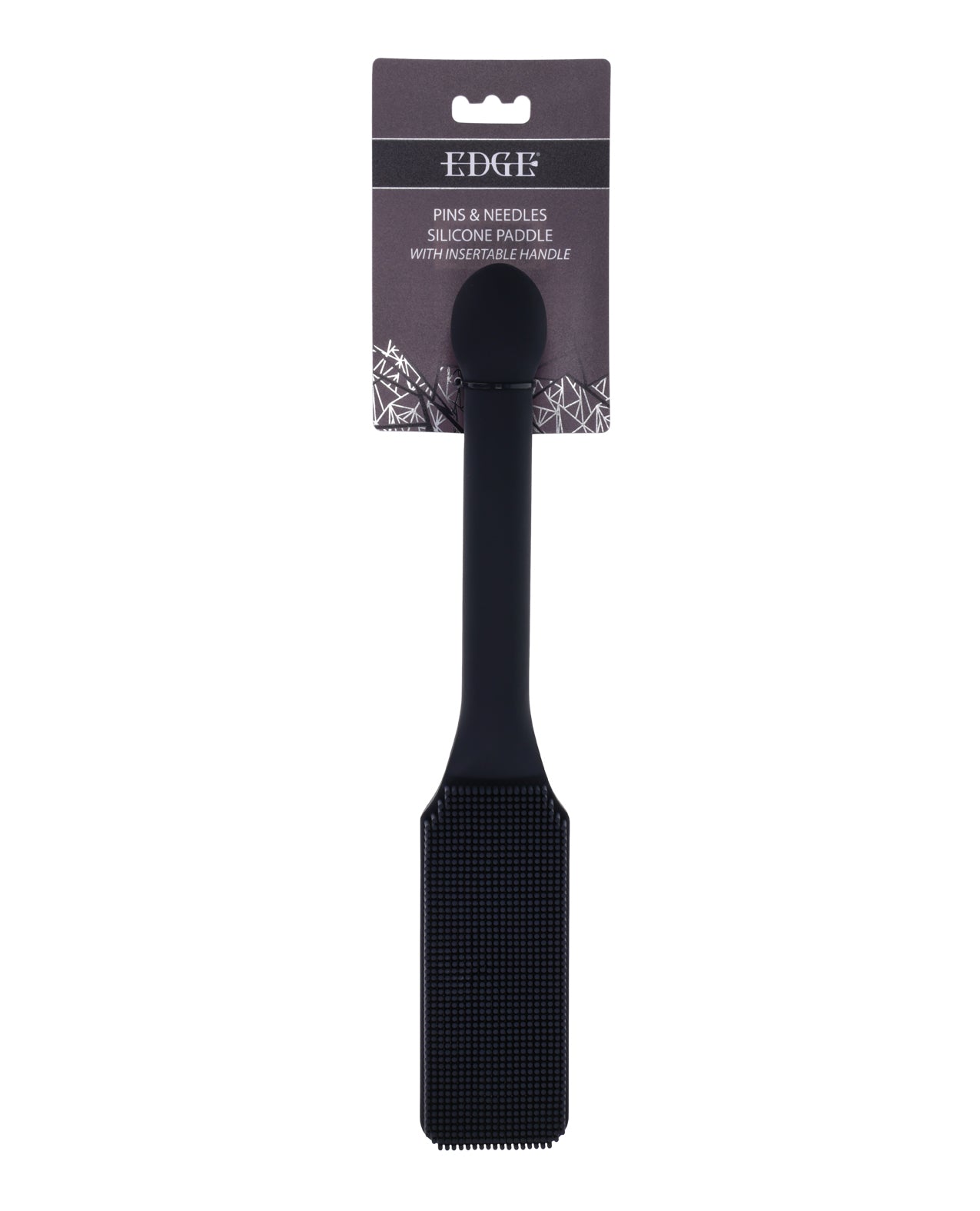 The Edge zwart siliconen paddle met naaldborstelharen voor spel
