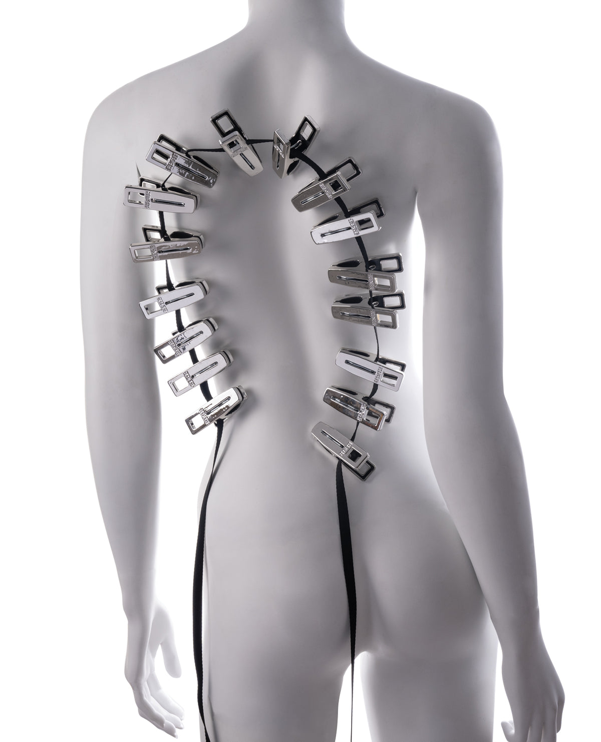 Pinzas para la ropa con cierre de cremallera Edge Silver Body y cordón resistente
