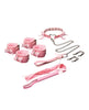 Load image into Gallery viewer, Pink Kawaii Bondage Set Collar Leash Wrist Ankle Cuffs Flogger
