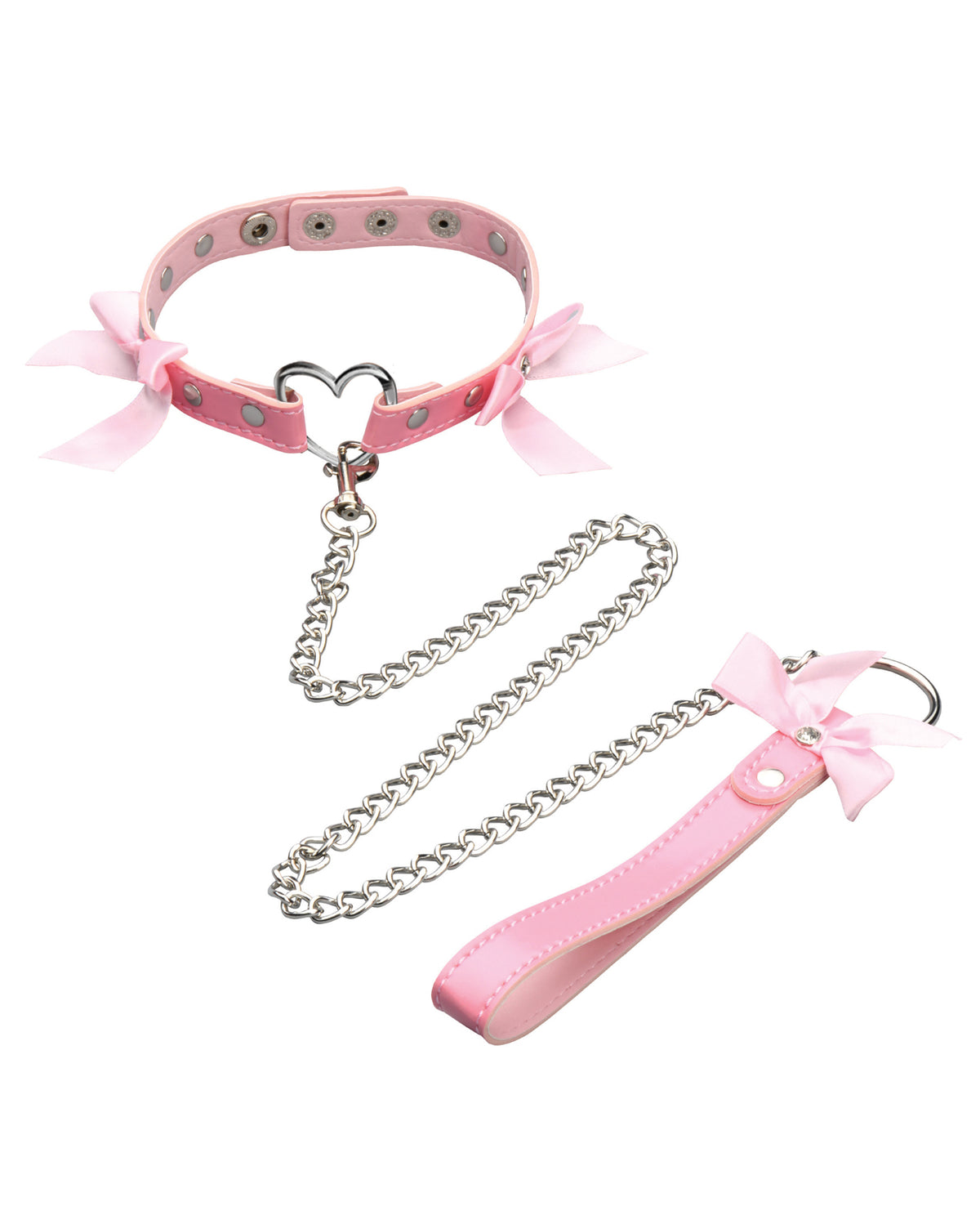 Pink Kawaii Bondage Set Collar Leash Wrist Ankle Cuffs Flogger