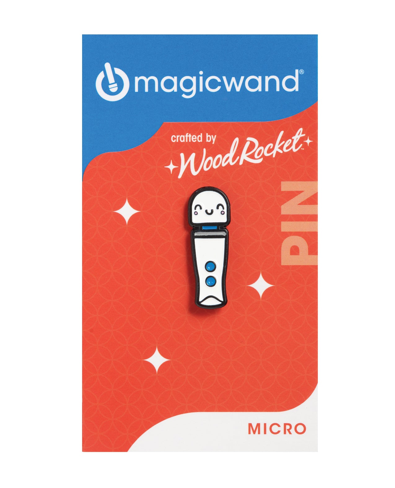 Insignia miniatura de solapa Kawaii con forma de varita mágica esmaltada Wood Rocket, regalo