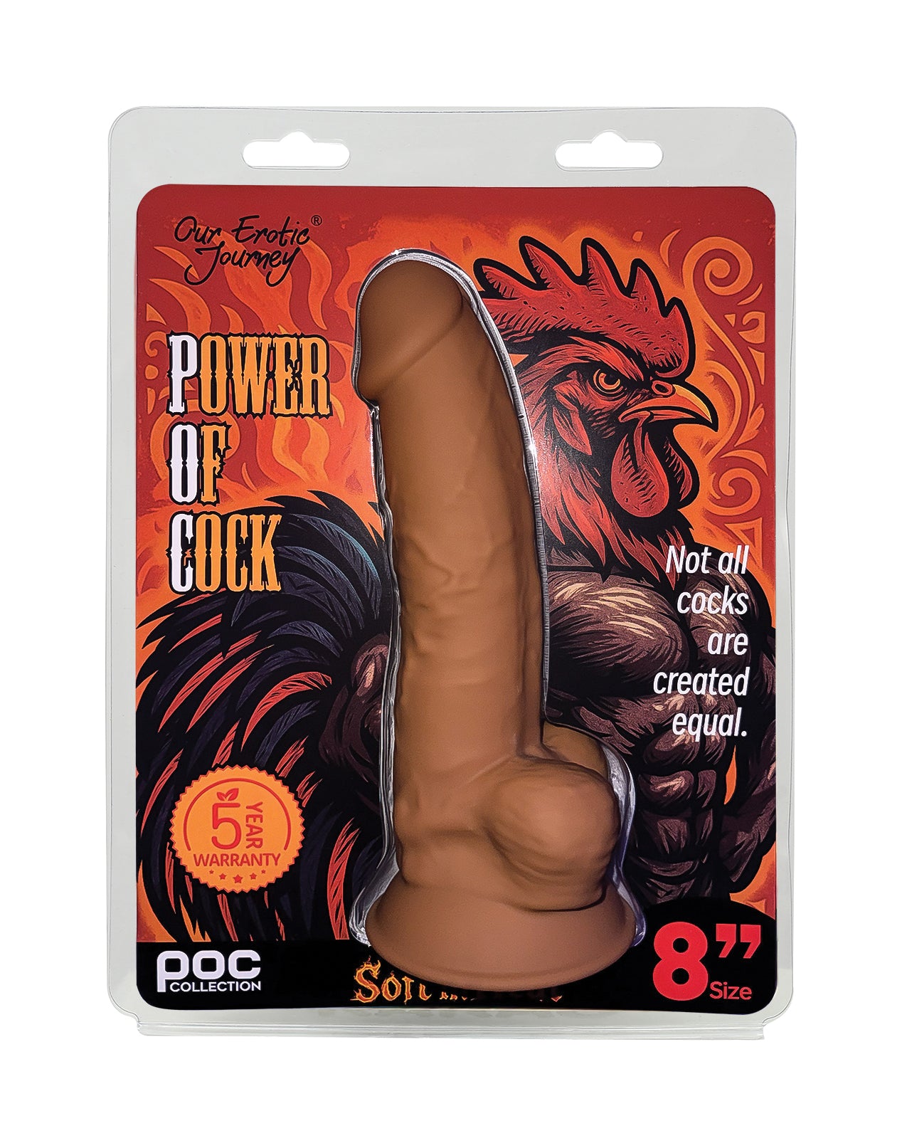 Power Of Cock 8-calowy realistyczny penis, beżowy, silikon o podwójnej gęstości