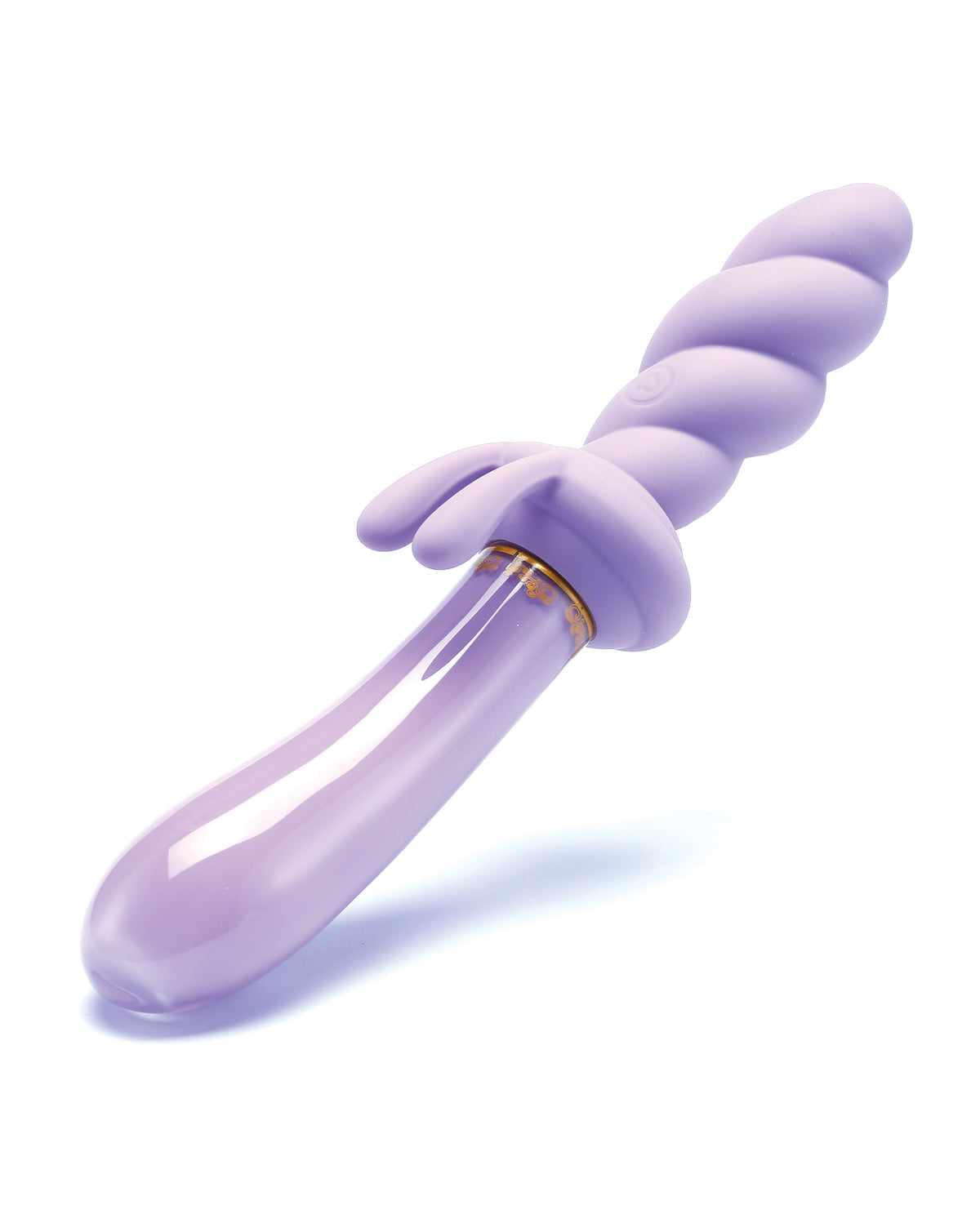 Vibrador de vidrio tipo conejo Crystal Jade Twist con 7 patrones de vibración incluidos