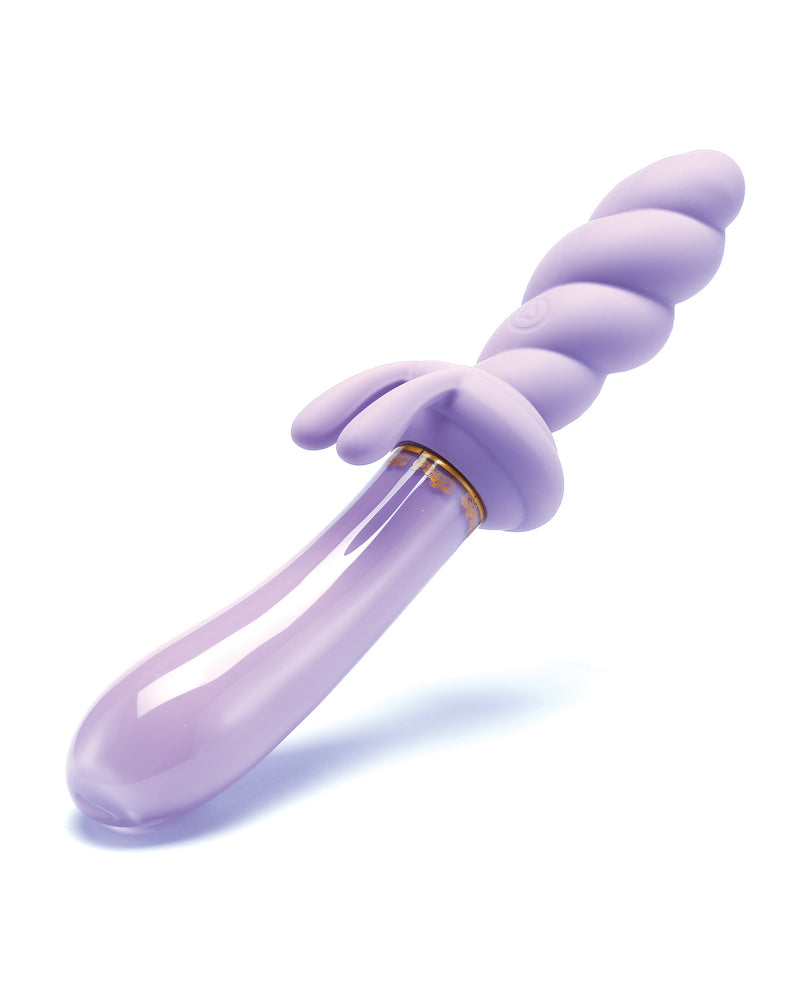 Cargue la imagen en el visor de la galería, Vibrador de vidrio tipo conejo Crystal Jade Twist con 7 patrones de vibración incluidos
