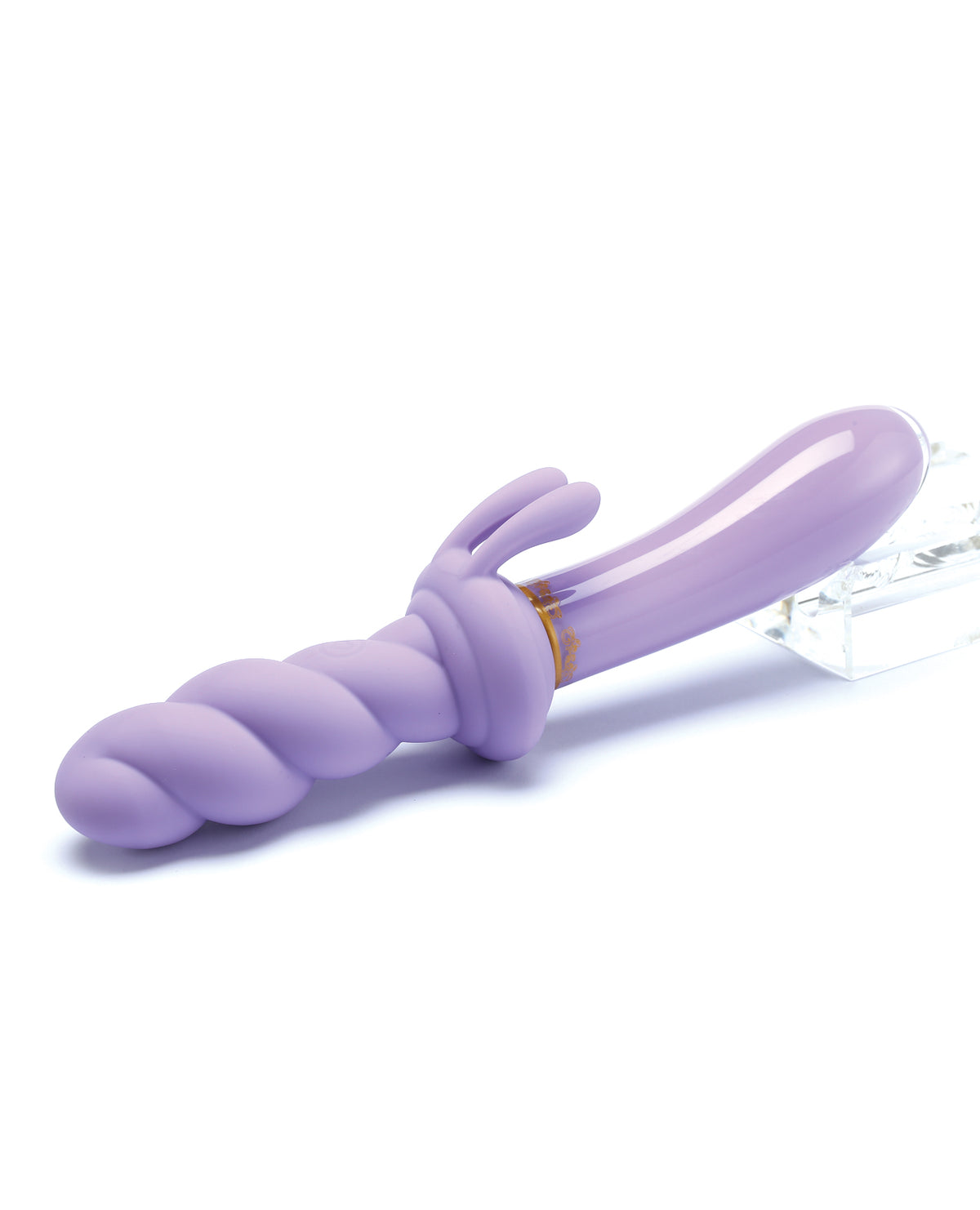 Vibrador de vidrio tipo conejo Crystal Jade Twist con 7 patrones de vibración incluidos