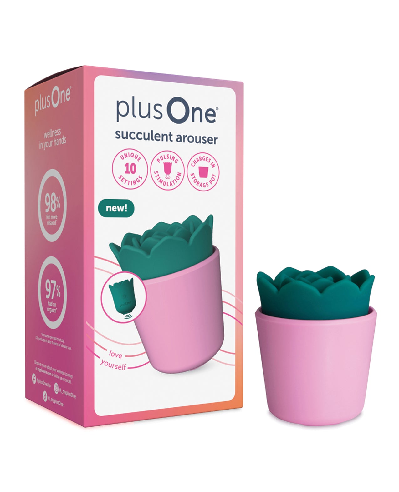Vibrador externo PlusOne Succulent con estimulación palpitante y agarre natural
