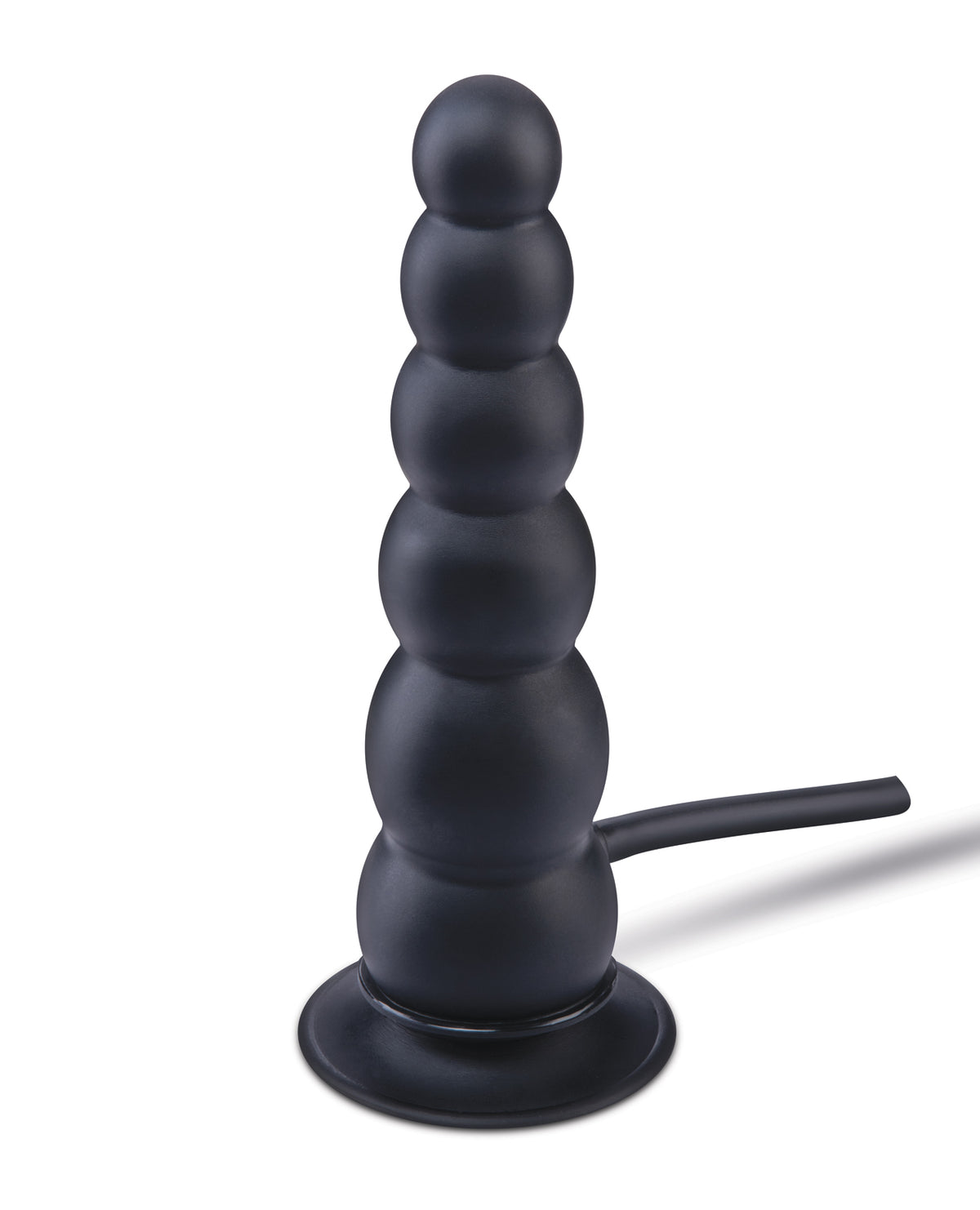 Size Up opblaasbare geribbelde buttplug van siliconen van 7 Inch met zuignapvoet