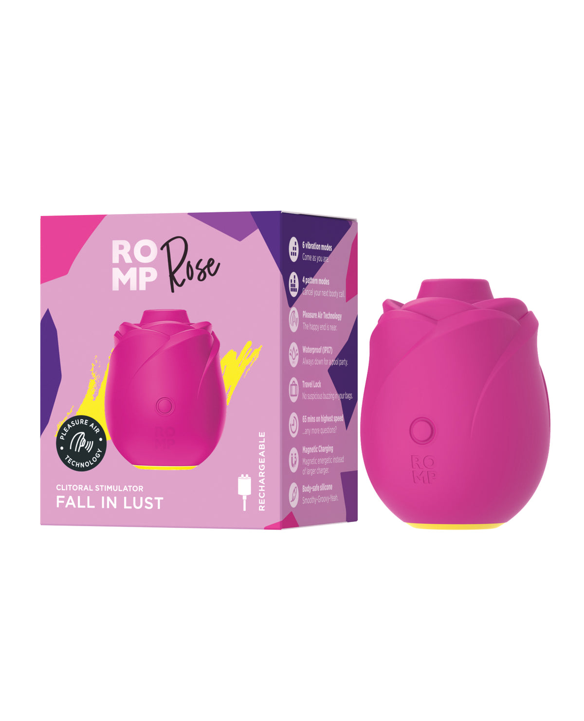 Romp Rose 2.0 Air Pressure Clitoral Stimulator With Single Button Control