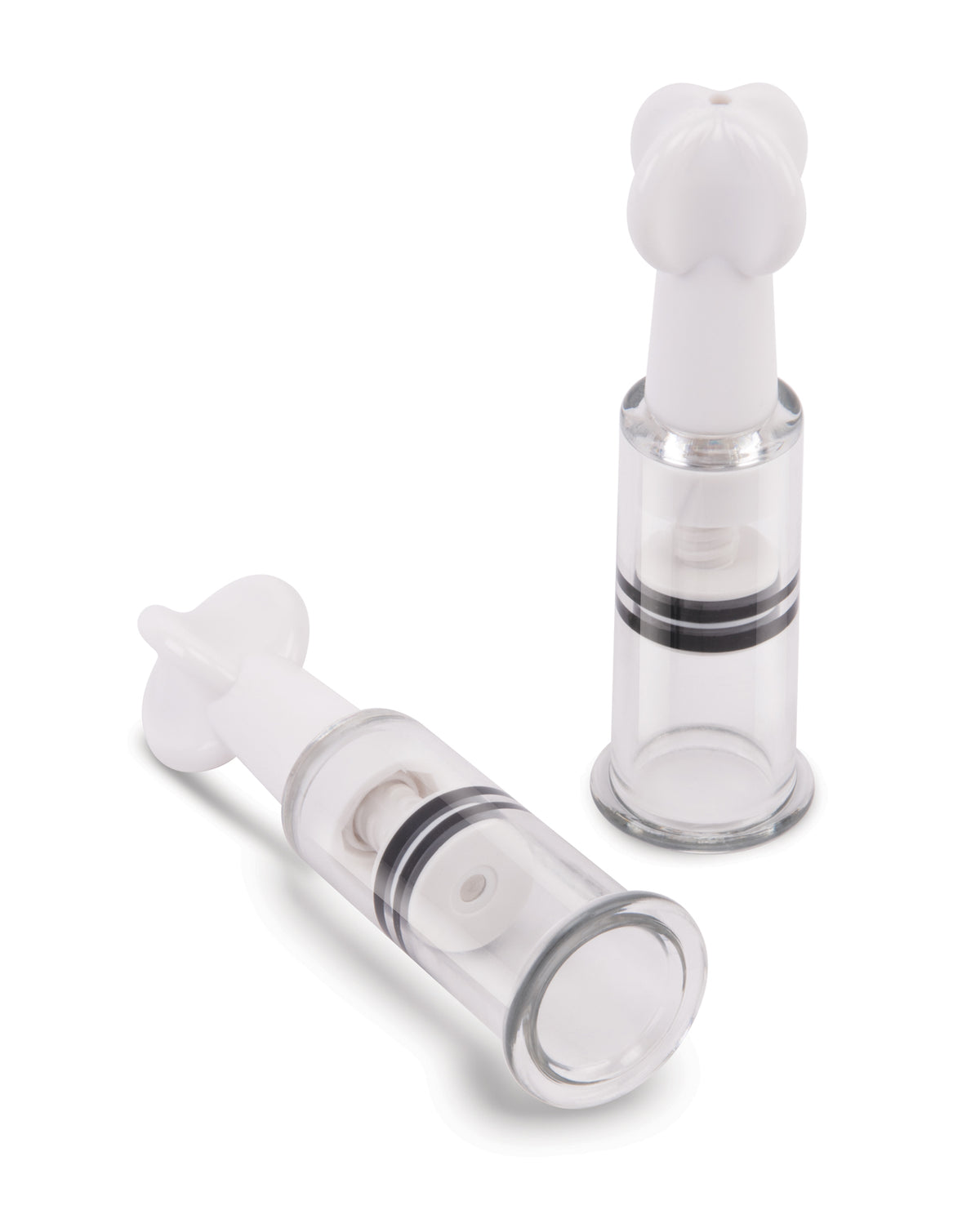 Coppe trasparenti premium a ventosa per la stimolazione dei capezzoli, modello Twisty