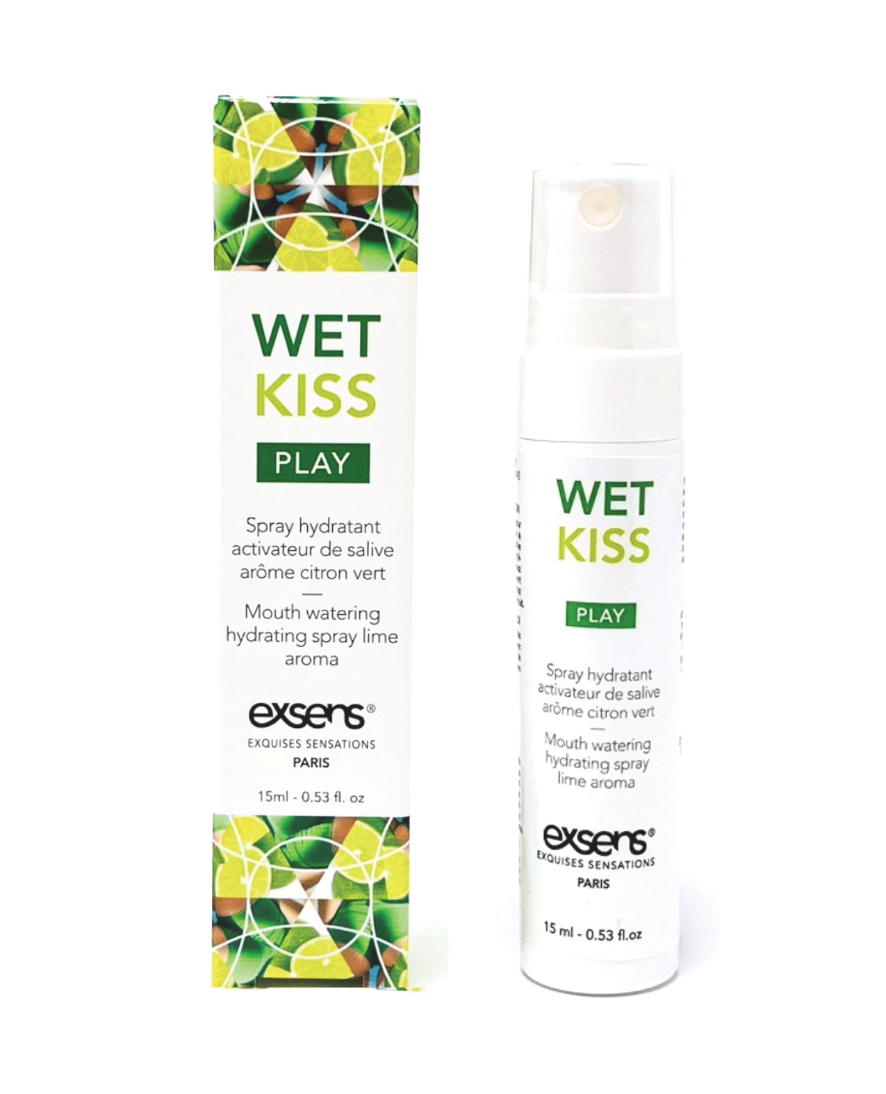Exsens Wet Kiss spray hidratant cu salivă și lime pentru îngrijire intimă orală