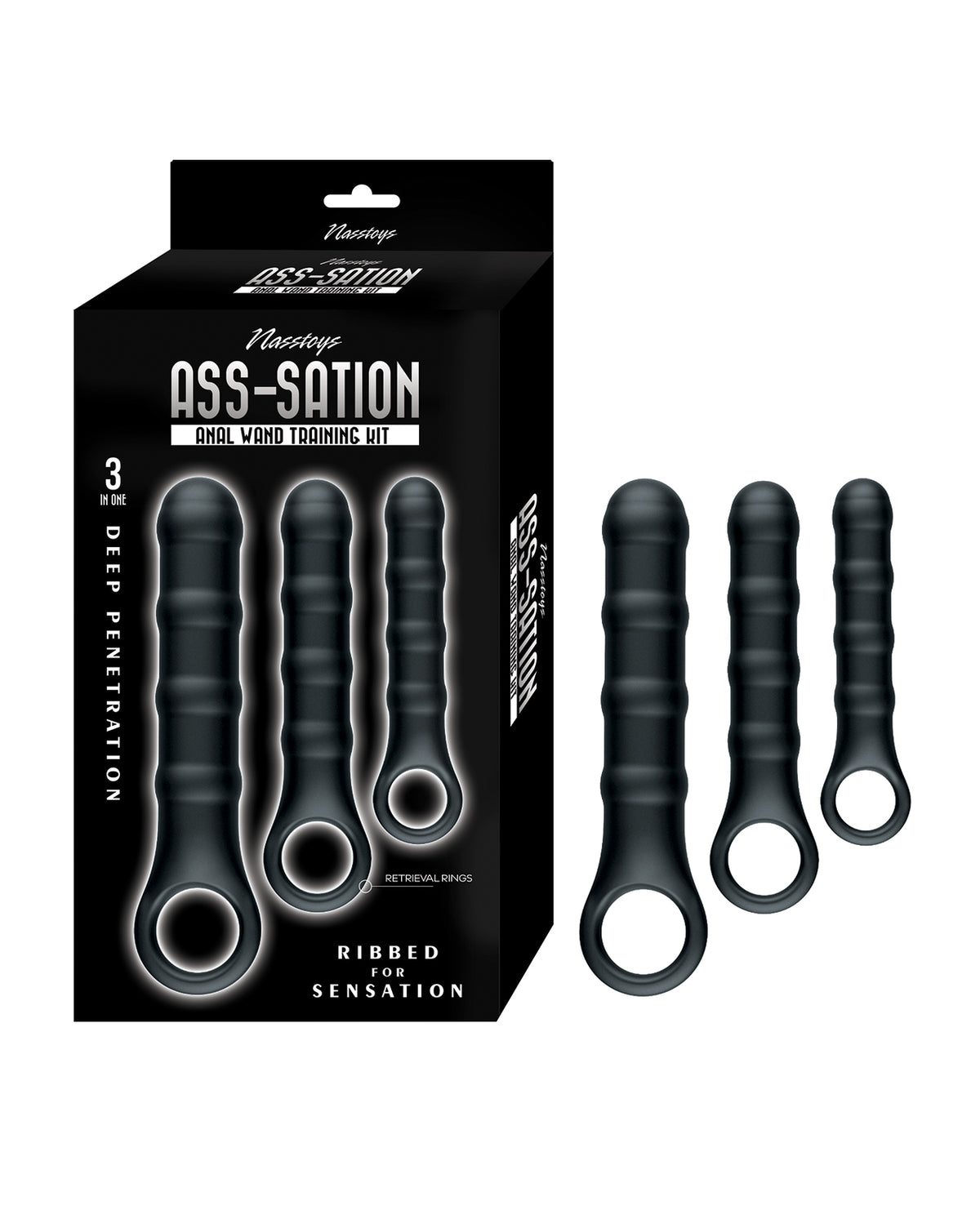 Nasstoys Ass Sation Anal Wand Training Kit Ribbed Three Piece