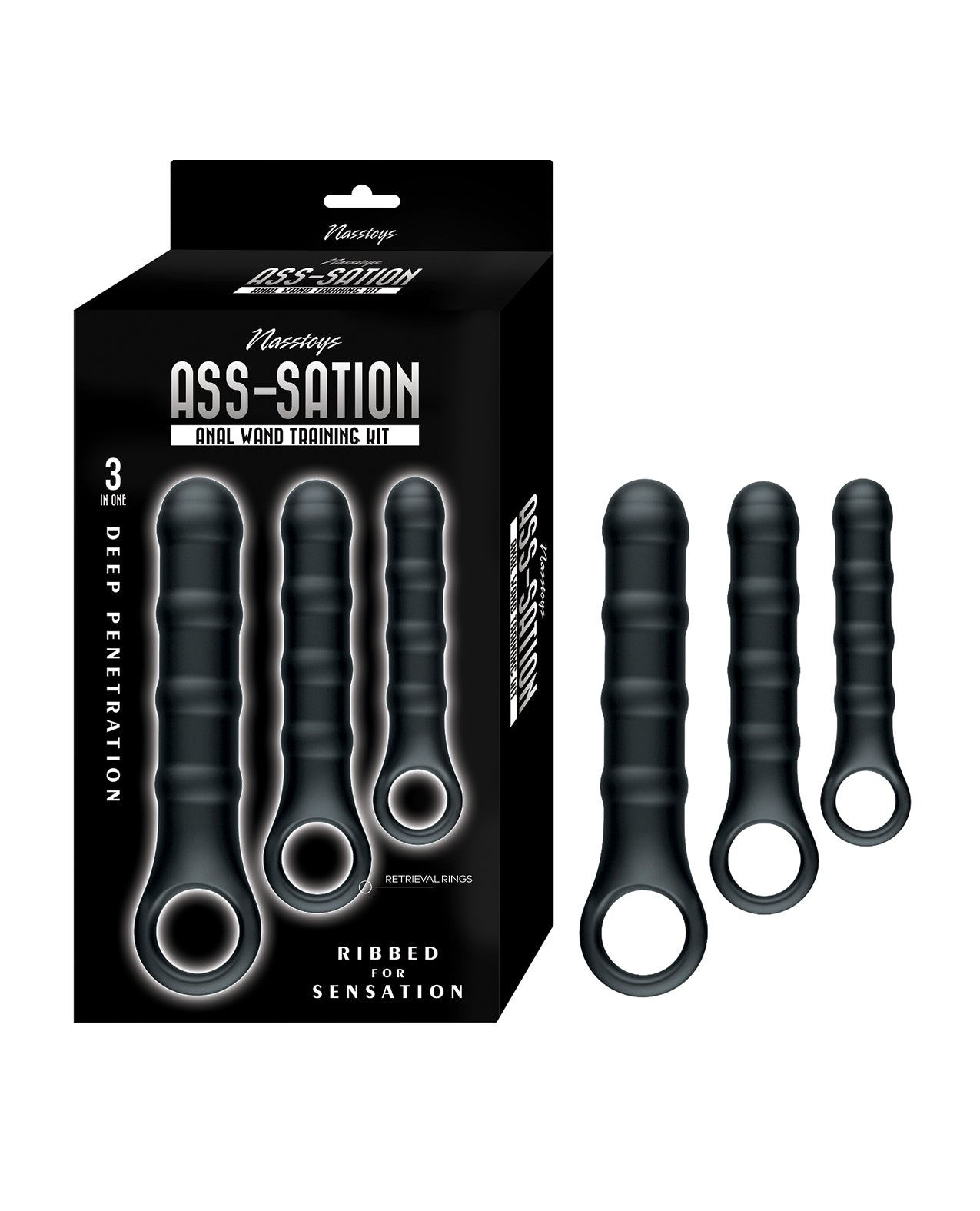 Nasstoys Ass Sation Anal Wand Training Kit Ribbed Three Piece