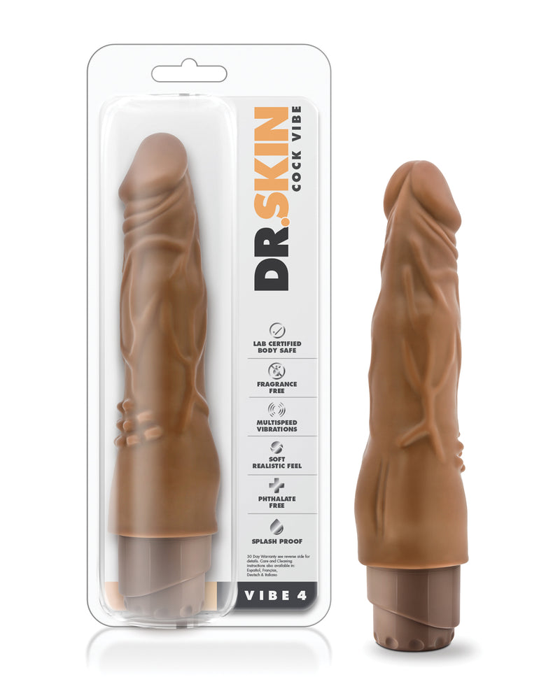 Afbeelding laden in Galerijviewer, Blush Dr Skin Cock Vibe 8 Inch realistische vibrerende dildo met clitorisknopjes mokka
