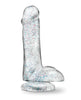 Cargue la imagen en el visor de la galería, Dildo con purpurina de 6 pulgadas Naturally Yours de Blush, con eje transparente
