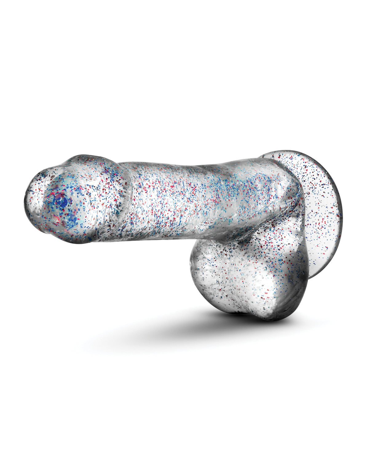 Dildo con purpurina de 6 pulgadas Naturally Yours de Blush, con eje transparente
