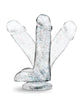 Cargue la imagen en el visor de la galería, Dildo con purpurina de 6 pulgadas Naturally Yours de Blush, con eje transparente
