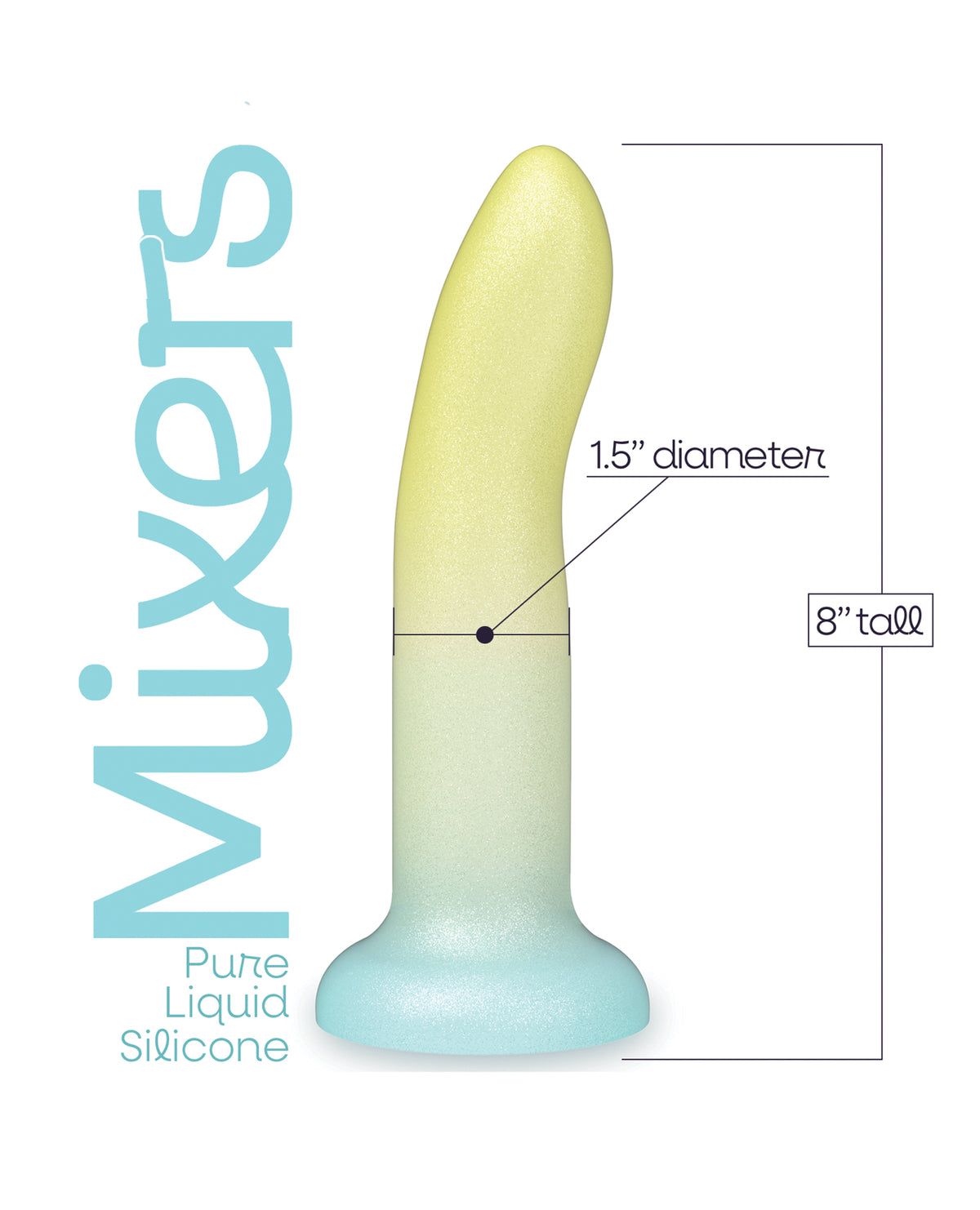 Dildo de silicona de platino premium color lima ombré de 8 pulgadas para adultos