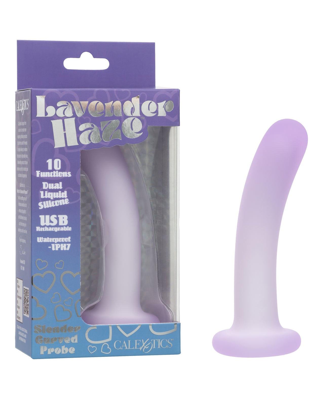 Sonda anal curva y delgada Lavender Haze con cuerpo de silicona suave