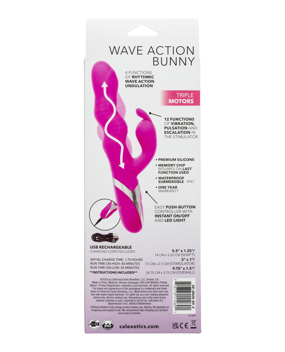 Vibrador de conejito Enchanted Wave con acción ondulante, tres motores y doble conejo