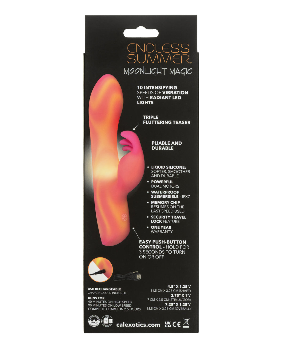 Masajeador de motor doble Endless Summer Moonlight Magic con pantalla LED