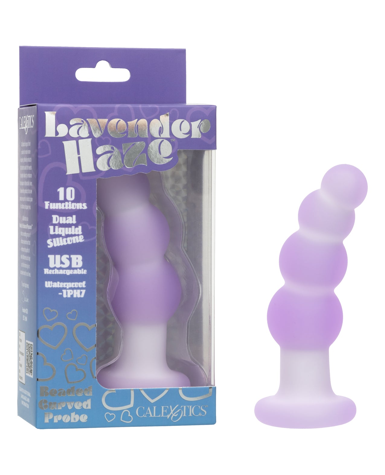 Lavender Haze Beaded Curved Vibrating Anal Probe Sensual