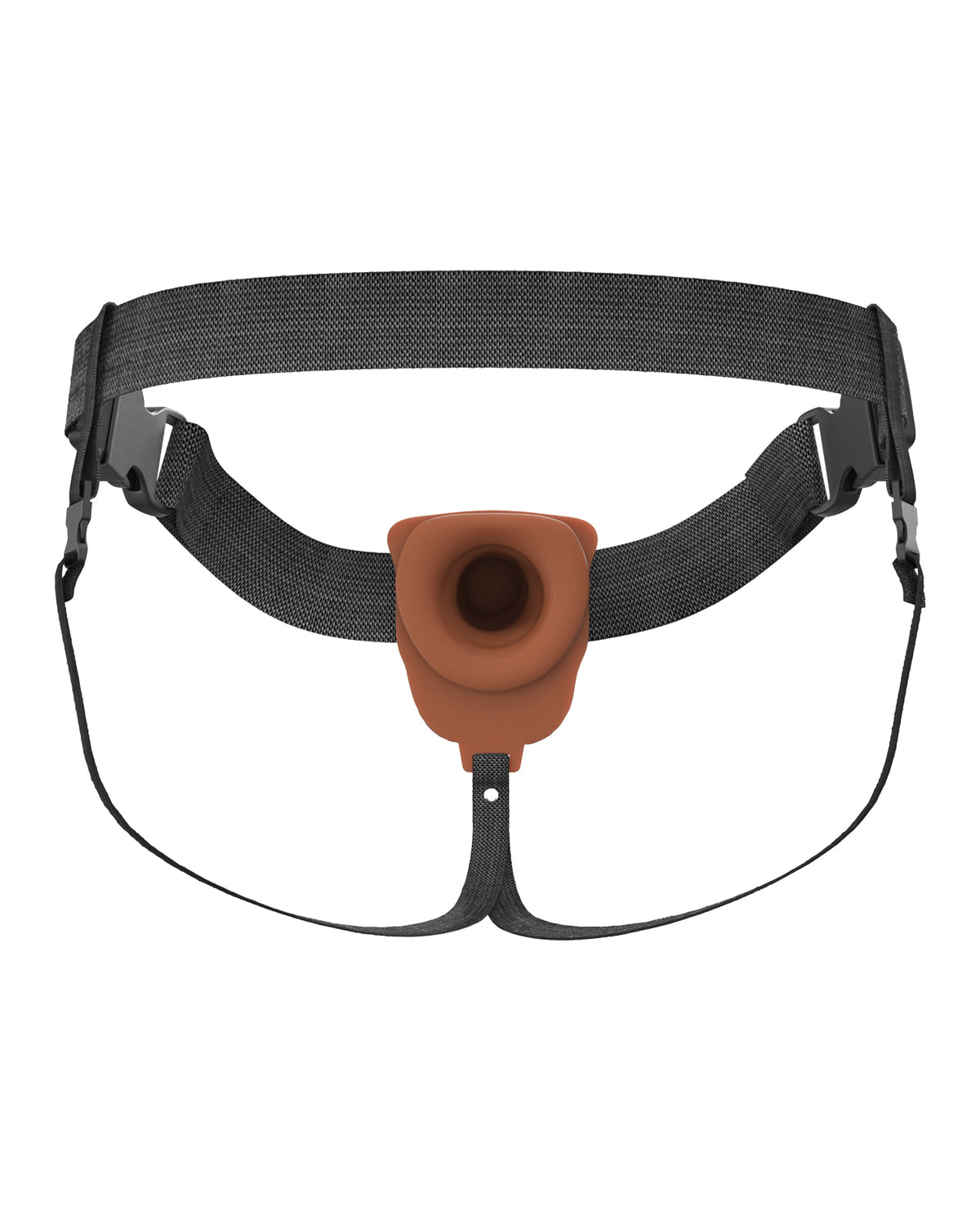 Fantasy Xtensions Elite 6 Inch Vibrating Hollow Silicone Strap On Brown