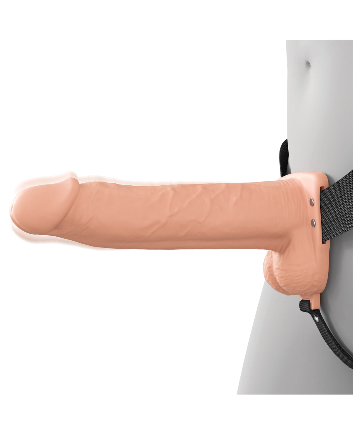 Arnés de silicona hueco vibrador Fantasy Xtensions de 8 pulgadas, ligero