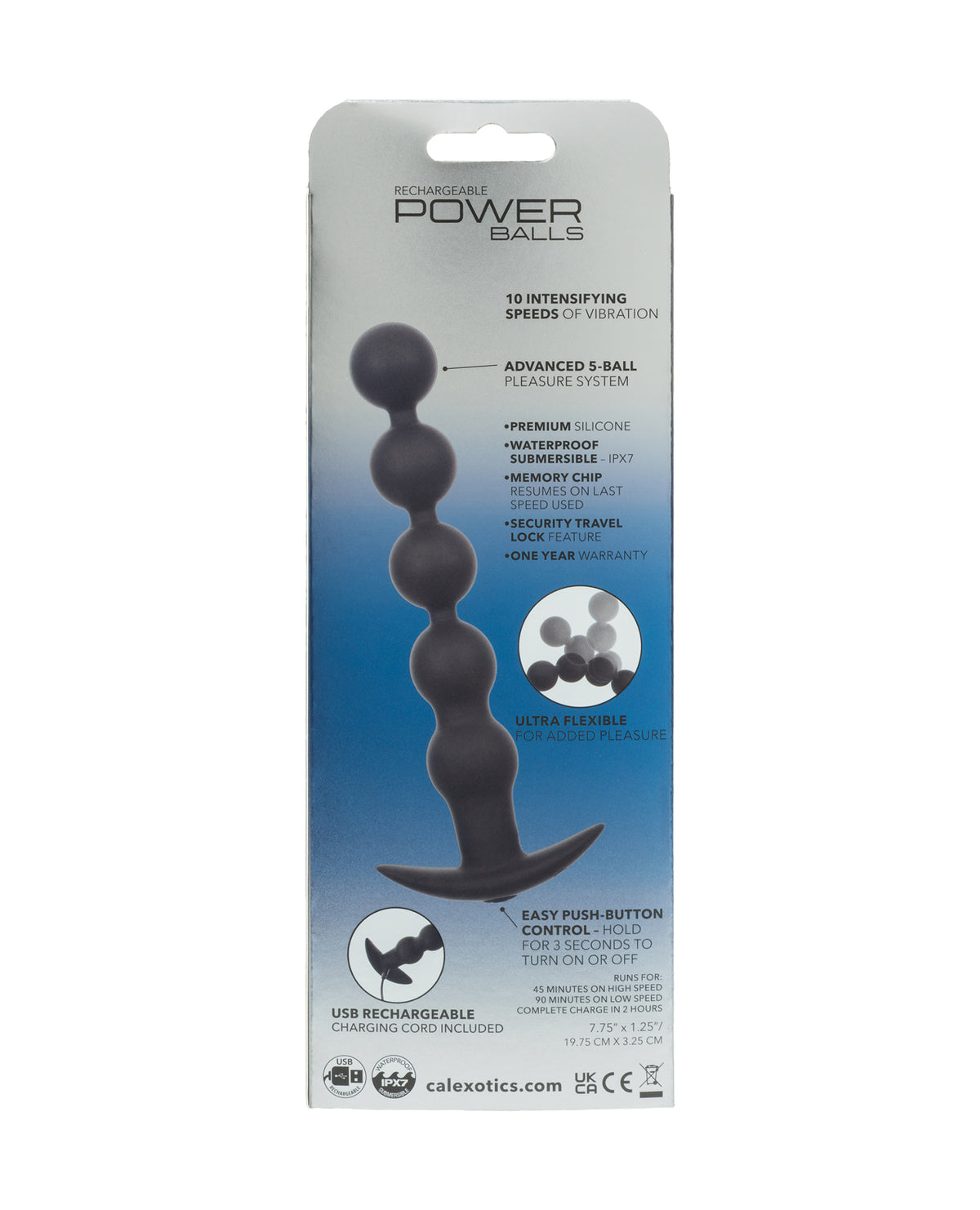 Rechargeable Five Bead Power Balls For Escalating Pulse Sensation