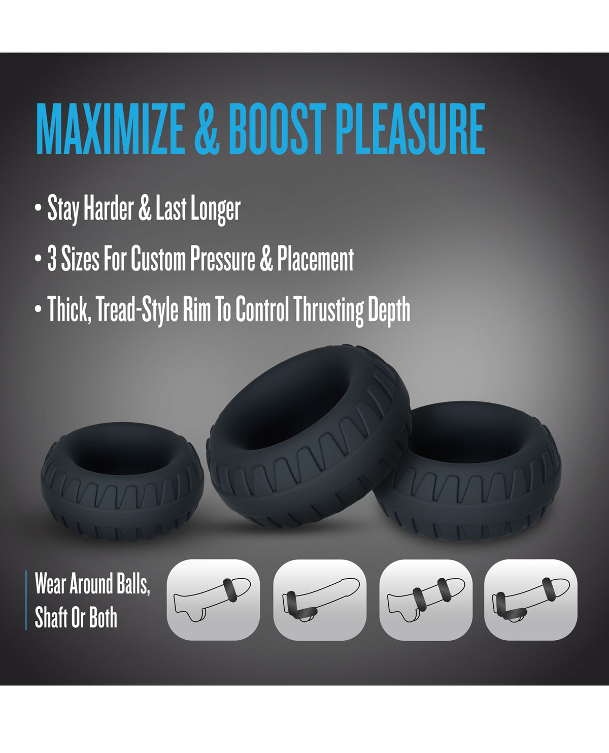 Anillo de resistencia texturizado Blush Performance Plus Drift negro
